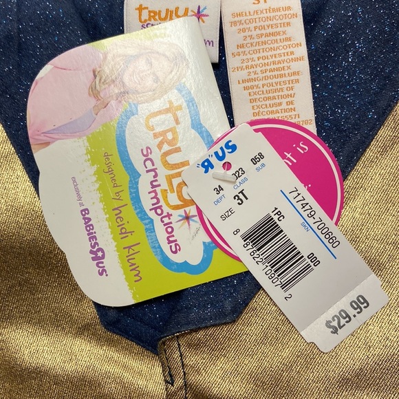 NWT Truly scrumptious designed by Heidi Klum gold blazer 3T glitte… - Picture 5 of 9